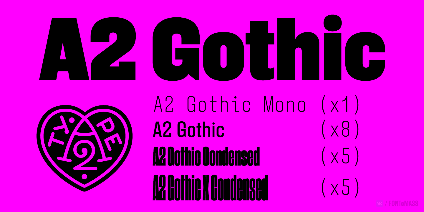 Beispiel einer A2 Gothic-Schriftart